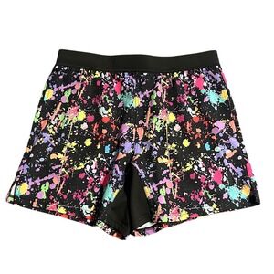 Tachuntfish THF Athletic Shorts Neon Paint  Splatter Men's Large Performance Gym